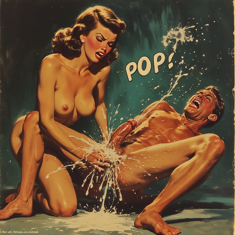 Squeezing testicles until they pop